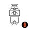 Kitchen food waste disposer line icon. Garbage disposal unit symbol.