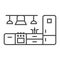 Kitchen furniture line icon, and interior