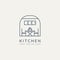 Kitchen furniture minimalist lien art logo icon