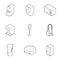 Kitchen gadgets icons set, outline style