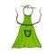 Kitchen green apron isolated on white background. Icon. Clothes for cafes, cooks, housewives. Protective form for cooking. For the