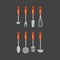 Kitchen home culinary equipment flat vector illustration.