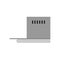 Kitchen hood air extractor filter symbol. Flat icon ventilation isolated white side view