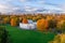 Kitchen housing in the park on the Elagin Island. Russia. St. Petersburg. Architect Carl Rossi. Classicism style. Autumn