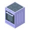Kitchen induction oven icon, isometric style