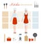 Kitchen infographic. Vector