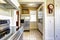 Kitchen interior in old house with modern appliances