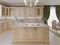 Kitchen island in a luxurious classic style kitchen