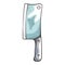Kitchen knife icon, metallic utensil for cooking