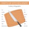 Kitchen knife parts infographic. Flat vector illustration