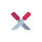 Kitchen knives flat icon