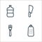 kitchen line icons. linear set. quality vector line set such as cheese grater, fork, butcher knife