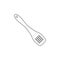 Kitchen line spatula black icon. Black outline linear cooking symbol vector illustration