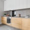 Kitchen with long concrete worktop