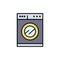 Kitchen, Machine, Washing  Flat Color Icon. Vector icon banner Template