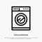 Kitchen, Machine, Washing Vector Line Icon