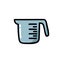 Kitchen measuring cup doodle icon, vector illustration