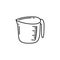 Kitchen measuring cup doodle icon, vector illustration