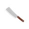 Kitchen meat knife on a white background