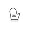 Kitchen mittens line icon