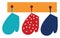 Kitchen mittens, vector or color illustration