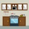 Kitchen modern scene icons