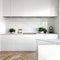 Kitchen nook with table in white and marble