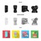 Kitchen, refreshment, restaurant and other web icon in black, flat, monochrome style.buttons, numbers, food icons in set