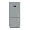 Kitchen refrigerator in gray color with liquid crystal display on the door vector flat