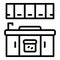 Kitchen remodeling icon outline vector. House design
