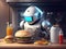 Kitchen Robot Making a Hamburger