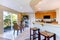 Kitchen room with dining area and walkout deck