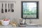 Kitchen room with utensil and sink on counter