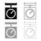 Kitchen scales Domestic weigh scales Weighing scales with pan Kitchen appliances icon outline set black grey color vector