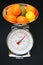 Kitchen scales with fruit