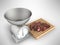 Kitchen scales and meat tenderloin on a white board 3d render on