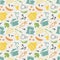 Kitchen seamless pattern. Vector background.