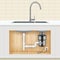 Kitchen sink with food waste disposer connected to electric socket realistic illustration