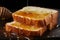 Kitchen slices of bread drizzled with golden, luscious honey
