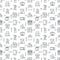 Kitchen small appliances equipment seamless pattern with flat line icons. H