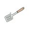 Kitchen spatula tool for mixing frying food sketch vector illustration isolated.