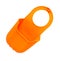 Kitchen sponge hanger, orange silicone utensil. Isolated on white