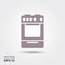 Kitchen stove flat style isolated vector icon
