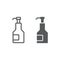 Kitchen syrup line and glyph icon, sauce