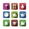 Kitchen tableware set of icons