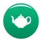 Kitchen teapot icon vector green