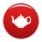Kitchen teapot icon vector red