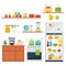 Kitchen themed illustration and icons