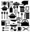 Kitchen tool. Cutlery vector icons set