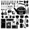 Kitchen tool silhouette collection set on white background